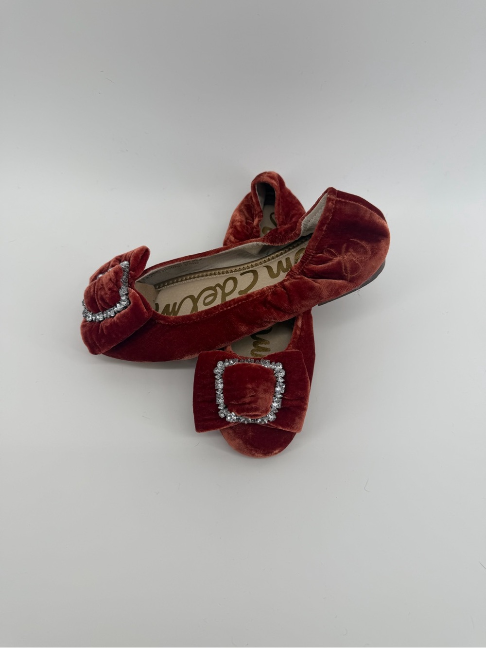 Sam Edelman  Arancione Canyon  Velvet Embellished Ballet Flats